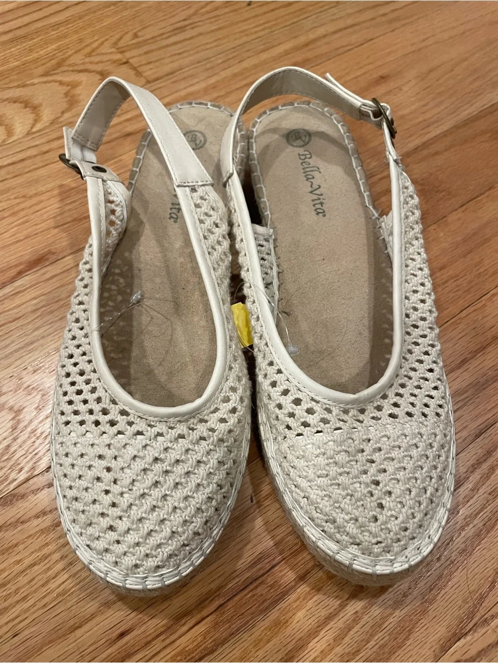 Bella Vita Cream Woven Slingback Espadrilles